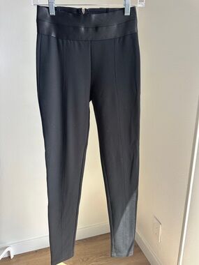 bebe Black Skinny Ponte Pants with tuxedo waistband